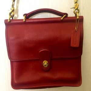 Red leather Coach purse